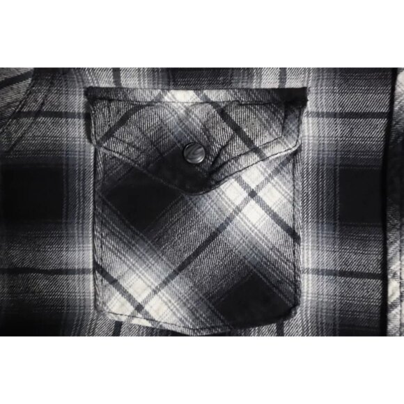 Roebuck & G Button Up Shirt Mens M Black Flannel Plaid Western Cowboy Collared - Picture 5 of 10